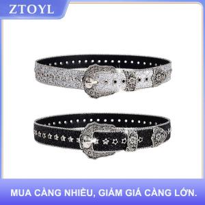 【ZTOYL】 Cá Tính Gothic Rhinestone Thắt Lưng Cho Phụ Nữ Cô Gái Thời Trang PU Thắt Lưng Da Cao Bồi Phương Tây Y2K Retro Jeans Váy Trang Trí Nội Thất Dây Thắt Lưng