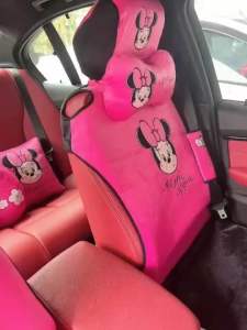 ชุดหุ้มเบาะรถยนต์ setมินนี่โบว์ชมพู#ใส่ตกแต่งรถเพื่อความสวยงาม#ใช้ได้ทั้งกระบะและเก๋ง#พร้อมส่ง
