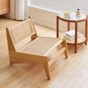 Nordic woven solid wood leisure chair kangaroo lounge chair single person solid wood chair