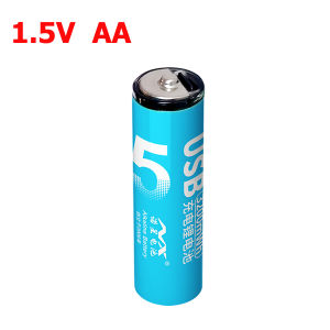 แบตเตอรี่ชาร์จ USB 1.5V AA 3200mwh Li-ion TYPE-C USB ชาร์จ 2PCS （ส่งฟรีสายชาร์จ + กล่องเก็บแบตเตอรี่）