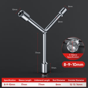 Mitsushi Y-Triangle Socket Wrenches Motorcycle Repair 8-9-10mm--12-14-17mm
