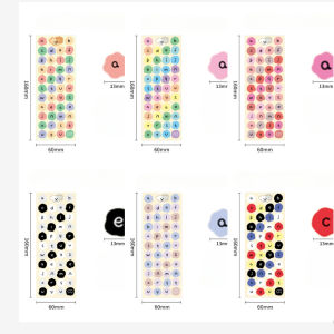 สติ๊กเกอร์ตัวอักษรภาษาอังกฤษ สติ๊กเกอร์ดิจิตอล สี สติ๊กเกอร์ตัวอักษรภาษาอังกฤษ วัสดุบัญชีมือ เครื่องเขียน สติ๊กเกอร์ตกแต่งของขวัญ