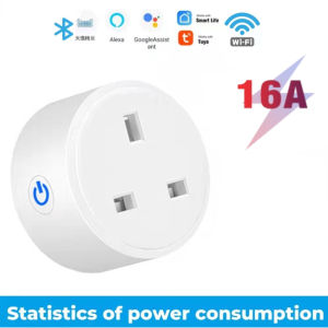 TUYA Smart Wifi Plug Socket 16A Power Switch Remote Control Alexa Speaker Google Home Assistant Voice Control UK Plug