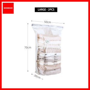 2pcs/8pcs-Three-Dimensional Vacuum Bags For Clothes No Pump Needed Hand Pressure Storage Bag Closet Clothing Organizer Space Saving Bag