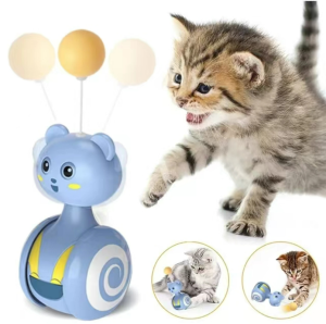 Cat Toys Interactive Cat Toy Funny Exercise Cat Kitten Tumbler Fast Moving Automated Fun Pet Toy With Feather