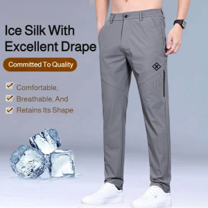 Mens ice silk drape summer casual pants