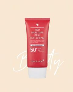 Medicube Red Moisture Sunscreen Cream 50ml SPF50+ PA++++ UV Sun Block Collagen Firming Sunscreen Deep Hydrating Soothing Moisturizing Sun Protection Cream For Sensitive Skin