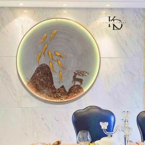 NOVA Pajangan Dinding Kristal Porcelen Rusa Ikan Pajangan Aesthetic 3D Hiasan Dinding Aesthetic LED