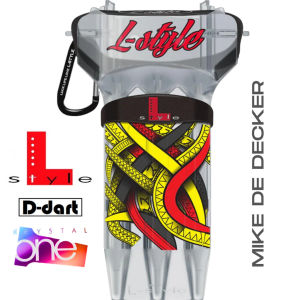 L STYLE KRYSTAL ONE Dart Case - Mike De Decker Clear White Players Design DARTS CASE (bekas dart)