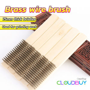 Wire Brushes Copper Plated Steel Brushes with Wood Handle 16 x 6 Lines Wire Scratch Brush