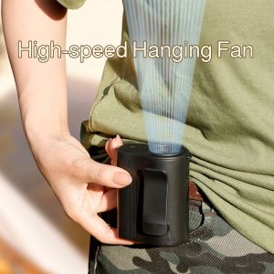 Outdoor Work Portable Usb Rechargeable Hanging Waist Fan Long Range Clip Waist Fan Carrying Fan