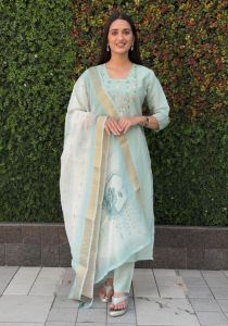 [PRE-ORDER] Size M to 2XL KURTI PANT OR DUPPAT FABRIC:- ROMAN SILK WITH HEAVY EMBROIDERED WORK 3pcs sets_369