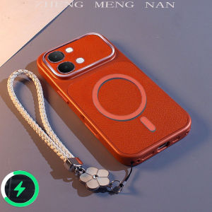 Suitable For OPPO RENO 16 5G OPPO RENO 16 PRO 5G New Lychee Patterned Leather 3D Magnetic Suction Ring+Hand Rope Anti Fall Shell