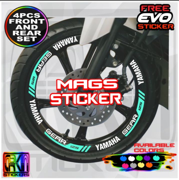Yamaha Mio Gear 125 mags sticker set front and rear / free EVO sticker