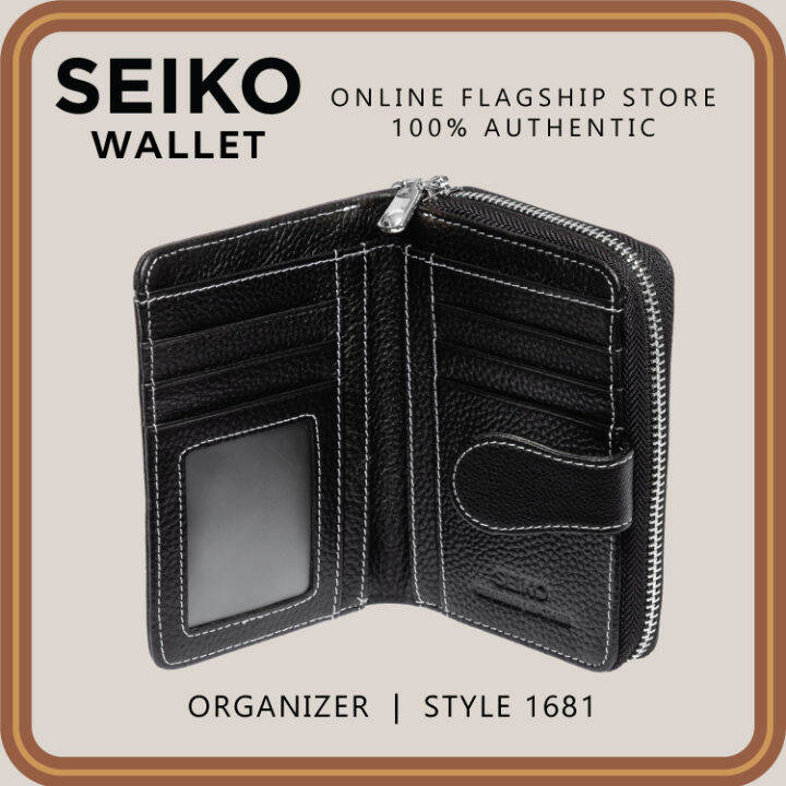 Seiko Wallet Genuine Leather Organizer With RFID Blocker