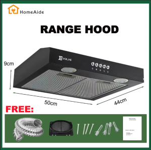 Home aide 50cm Kitchen Range Hood Ductless or With Duct Low Noise Carbon Sheet Filter With Light