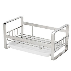 APRICOT Self Adhesive Patch Stainless Steel Scourer Pad Drain Pan Brush Soap Holder Kitchen Storage Tools Sink Organizer Drainer Rack Sponge Holder