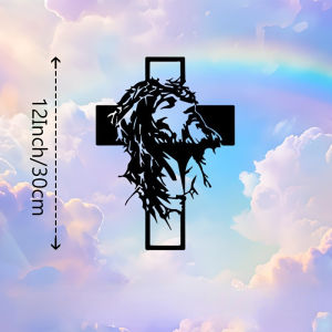 Jesus Cross Metal Wall Decor Religious Christian Home Art Durable Rustproof Wall Hanging Ornament Gift Idea