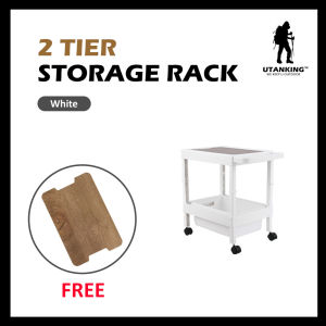 UtanKing™ Foldable Storage Rack Organizer Multi-Layer Tier Shelf Outdoor Camping Spice Rack Trolley Snack Cart Rak Lipat