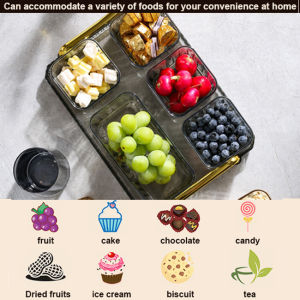 Snack Plate Set Fruit Plate for Oven Cooking Tea Dim Sum Dried Fruit Plate Snack Box for Living Room
