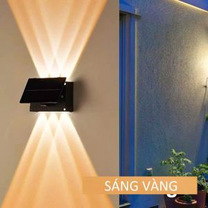 Đèn hắt tường 2 đầu năng lượng mặt trời có thể ghép nối đèn led trang trí gắn treo tường chống nước ip 65 Manco