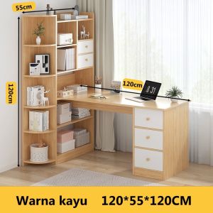 Meja Belajar Dengan rak buku Meja Kantor Milimalis Meja Komputer Meja Kerja Serbaguna Meja Tulis