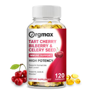 Tart Cherry Extract with Celery Seed Capsules for Uric Acid Cleansing Gout Relief Support Joint Mobility and Muscle Recovery 酸樱桃芹菜籽