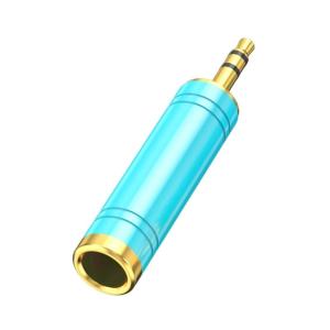 โลหะแบบทำงานหนักอะแดปเตอร์ตัวผู้ขนาด6.35มม. ตัวเมียขนาด3.5มม. ไม่ส่งเสียงอะแดปเตอร์สำหรับหูฟังสตูดิโอ