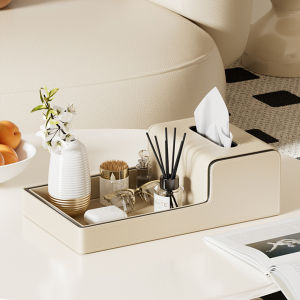 （IN STOCK）LORDWEY Leather Tissue Box Desk Cosmetic Organiser Tray Coffee Table Organizer Remote Control Storage Box