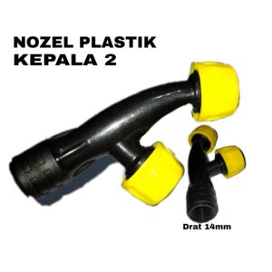 NOZZLE / NOZEEL PLASTIK KEPALA 2 / SPRAYER ELEKTRIK / MANUAL / ALAT SEMPROT HAMA / NOZERL DRAT 14MM