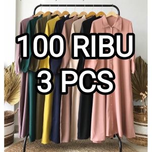 PROMO 100 RIBU 3 PCS GAMIS NIDIA TERBARU 2022 VIRAL / BAJU GAMIS MODEL LEBARAN TERBARU 2022 KEKINIAN VIRAL / GAMIS WANITA FULL KANCING BUSUI / BAJU LEBARAN 2022 VIRAL TIKTOK / BAJU MUSLIM BUAT LEBARAN 2022 TERKINI / GAMIS WANITA MURAH