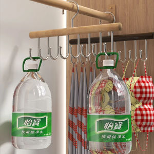 8 Hooks Wooden Hanger Multi-functional Scarf Holder Durable Organizer For Underwear Belt Tiespace Saving Hat Storage Racks