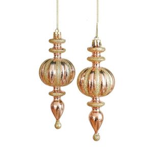FOUNDTWO 2Pcs Plastic Christmas Hanging Conch Ornament Star Snowman Christmas Tree Pendant Exquisite Glittery Onion Shaped Hanging Ornament for Home