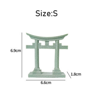 Fish Tank Ornament Japanese Shinto Torii Shrine Gate Model Miniature Jellyfish Aquarium Decoration for Underwater Landscape