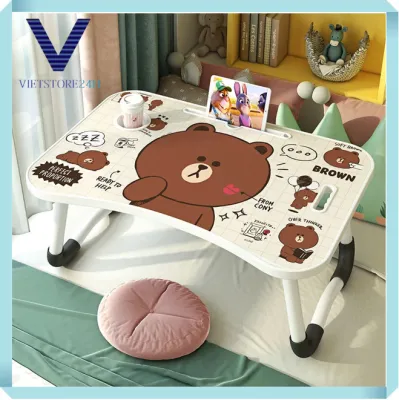 BÀN HỌC SINH GẤP GỌN CÓ KHE ĐỰNG MÁY TÍNH BẢNG KHAY ĐƯNG LY