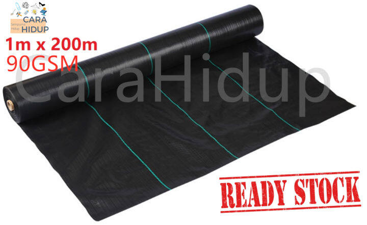 ReadyStock*1meter x 1meter or 1m*200m Grass Cover Weed Mat Cloth Rumput ...