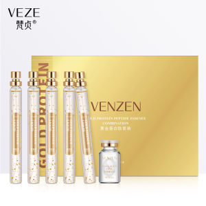 VENZEN 24k pati emas pati muka🪙Gold Protein Peptide Essence Set 梵贞黄金蛋白肽套装补水保湿精华液温和滋润 24k黄金原液面部精华