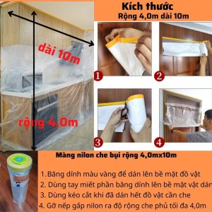 Nilon che bụi đa năng bọc hàng che chắn sơn che đồ bảo vệ nội thất bọc hàng Có một đầu dán BEAU4