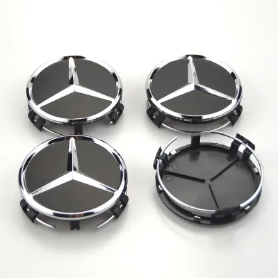 Lasan 4 ชิ้น 75 มิลลิเมตร AMG ริมศูนย์ล้อ HUB CAP ครอบคลุมรถโลโก้สัญลักษณ์สำหรับ Mercedes Benz W203 W205 W204 W212 C180 C300 C E ชั้น GLK GLC AMG X204 E250