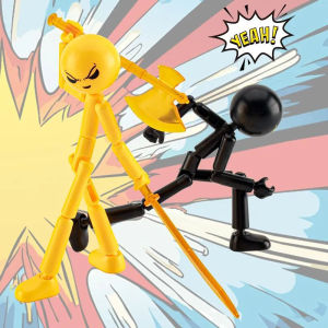 Crazy Matchstick Man Stickman Action Figure Multi-Joint Movable Stickman Toy Kit 3d Printing Toy Birthday Gift for Kids