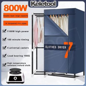 Clothes Dryer 1100W Portable Drying Machine 2 Layers Electric Heated Clothes Stainless Steel Home Laundry Dryer Machine for Apartment