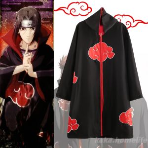 Naruto Costume Akatsuki Cloak For Kid/Adult Sasuke Uchiha Cape Naruto Jacket Coat Robe Naruto Halloween Cosplay costume Carnival Costum