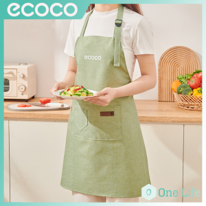 Ecoco Canvas Waterproof Apron Stain-Resistant Adjustable Waiter Coffee Shop BBQ Kitchen Aprons