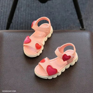 SHUNAICHI Lovely Heart Shape Children Sandals for Girls 2025 Summer Open Toe Sandals Kids Girls New Arrival Baby Girl Beach Shoes I03123