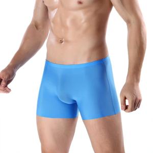 ZOTOP Men Ultra-thin Breathable Ice Silk U Convex Underwear Boxer Briefs for Summer
