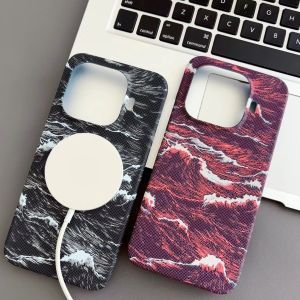 Case For Xiaomi 15 17T Pro for MagSafe Kevlar Texture Wave Carbon Fiber Pattern Light Weight PC Hard Cover for Mi 15 Tpro