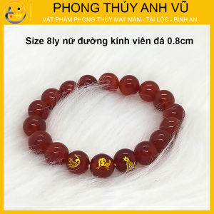 Vòng phong thủy mệnh hỏa dần ngọ tuất mã não đỏ - Vòng tay tam hợp quý nhân quý thần - Bảo hành 12 tháng - Phong thủy Anh Vũ