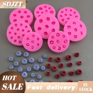 SDJZT 1 cái Khuôn Silicone Quả mâm xôi Việt Quất 3D khuôn kẹo mềm trái cây mô phỏng tự làm khuôn làm bánh quy sô cô la dụng cụ trang trí bánh