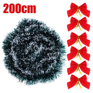 【Naitre】5PCS 10M Christmas Green Ribbon Garland DIY Xmas Tree Foil Pull Flower Ribbons Wedding Party Home Hanging Decoration Pendent Supply
