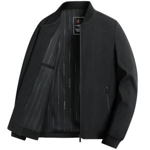 【新款上市】2025春季新款男装立领外套中年男士商务休闲夹克男士上衣现货批发【轻薄透气】